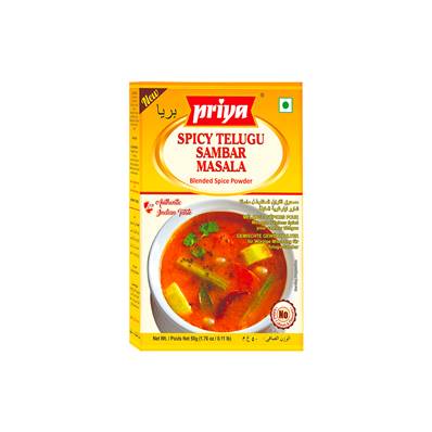PRIYA SPICY TELUGU SAMBAR MASALA POWDER 50g
